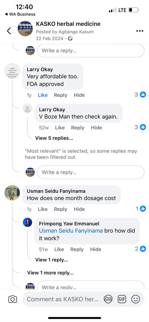 Client testimonial screenshot