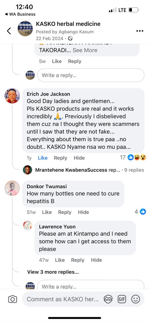 Client testimonial screenshot