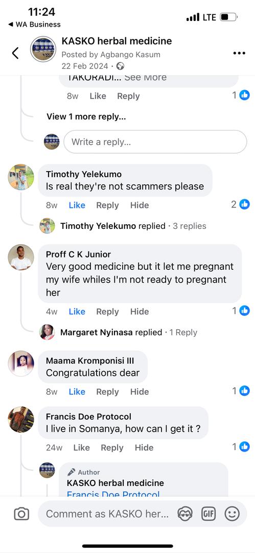 Client testimonial screenshot