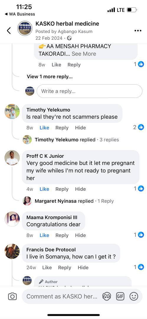 Client testimonial screenshot