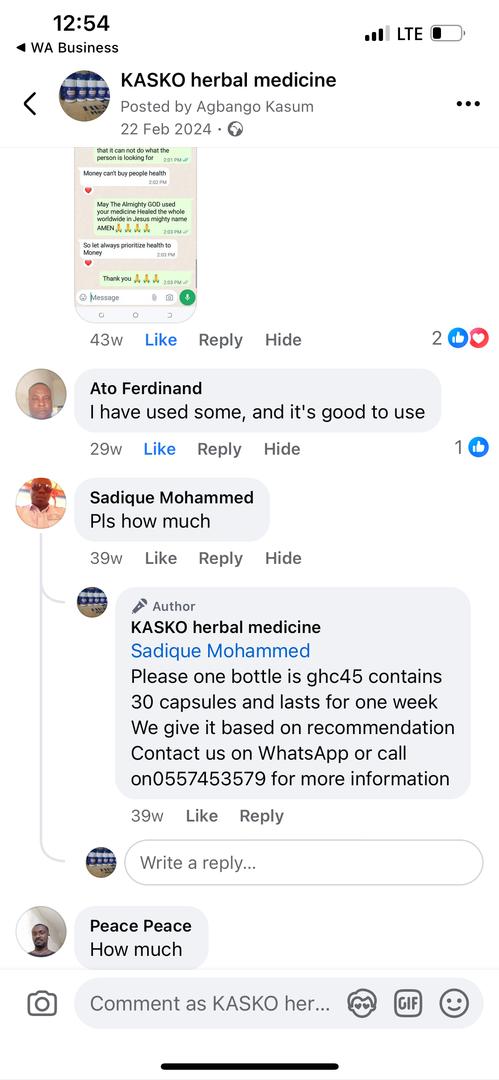 Client testimonial screenshot