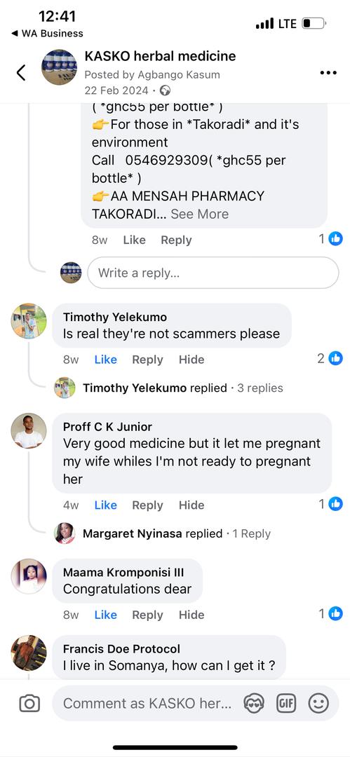 Client testimonial screenshot